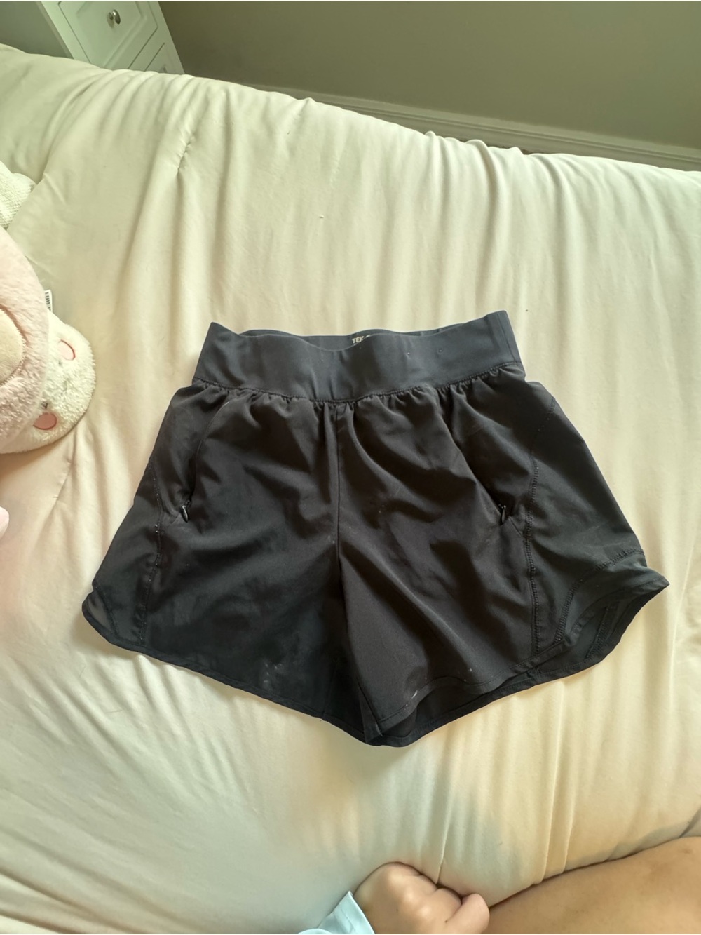 Tek Gear Black Women's Athletic High-Waist Performance Shorts